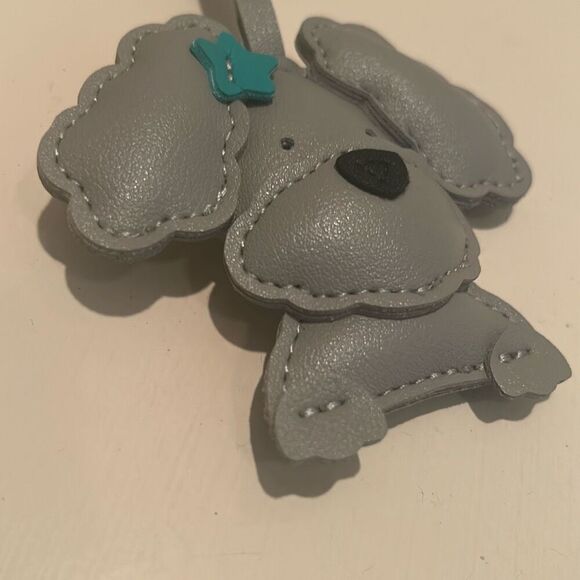 Sexy Little Vintage Handmade puppy Leather Bag Charm Cute Animal Keychain - Picture 3 of 7